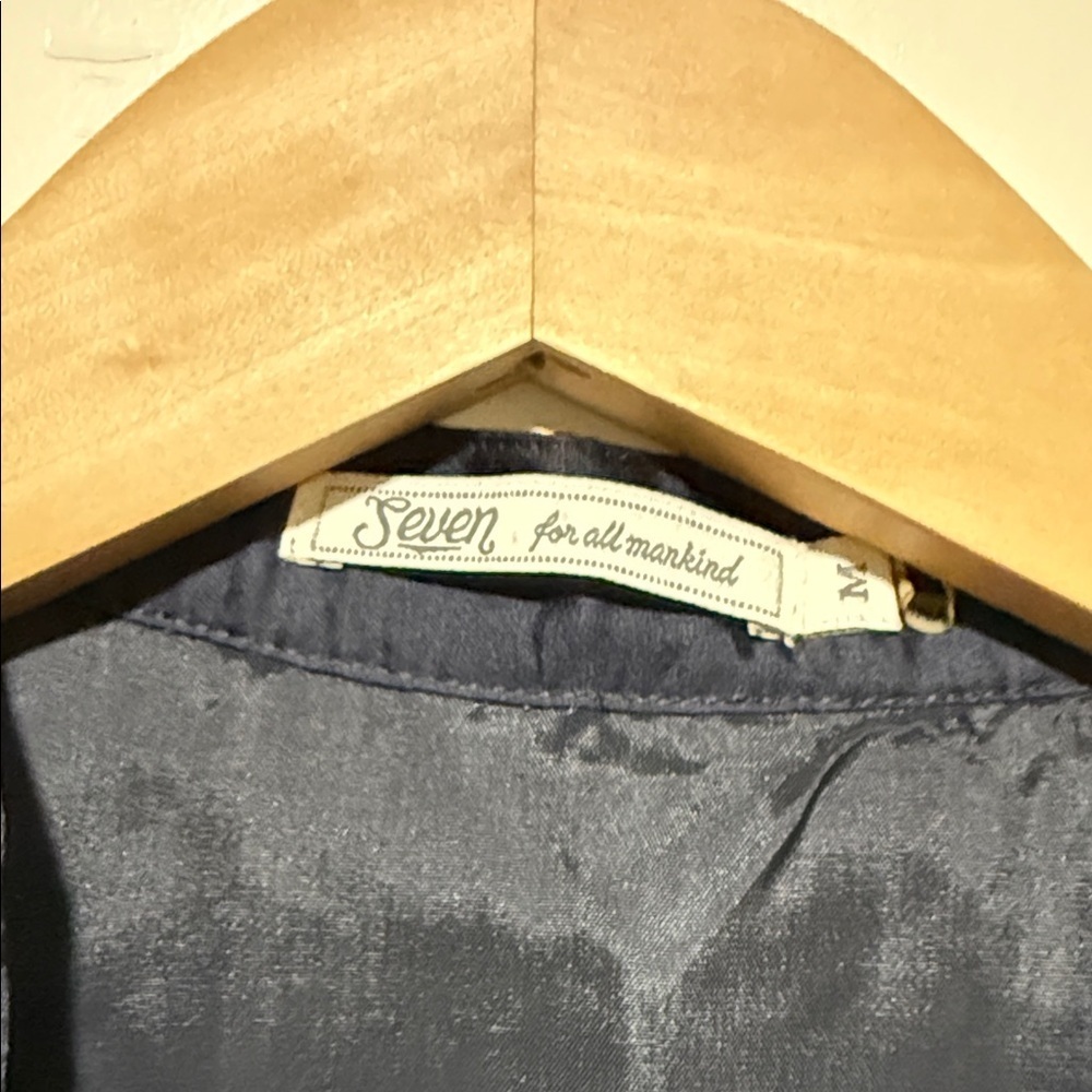7 For All Mankind Midnight Blue Backless Dress - Picture 4 of 7